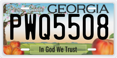 GA license plate PWQ5508