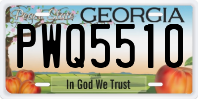 GA license plate PWQ5510