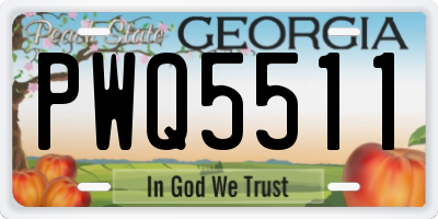 GA license plate PWQ5511