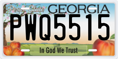GA license plate PWQ5515