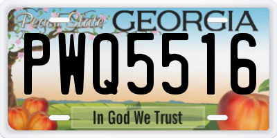 GA license plate PWQ5516