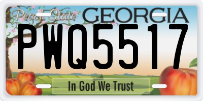 GA license plate PWQ5517