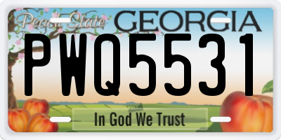 GA license plate PWQ5531