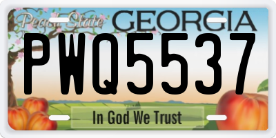 GA license plate PWQ5537
