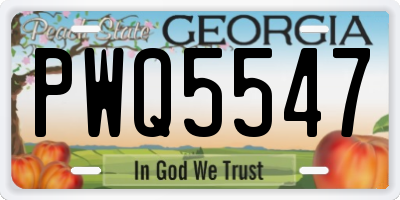 GA license plate PWQ5547