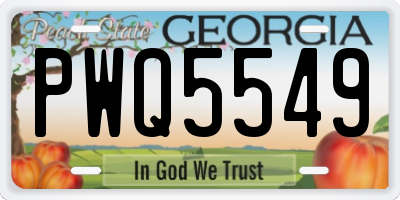 GA license plate PWQ5549