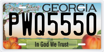 GA license plate PWQ5550