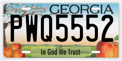 GA license plate PWQ5552