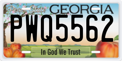 GA license plate PWQ5562