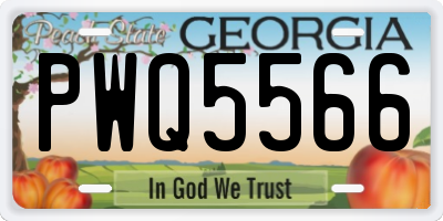 GA license plate PWQ5566