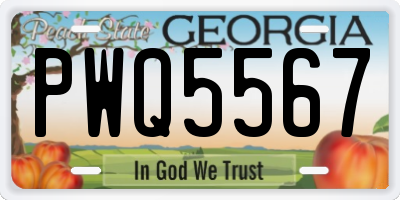 GA license plate PWQ5567