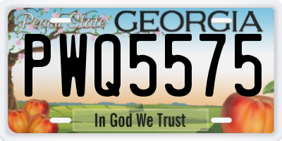 GA license plate PWQ5575