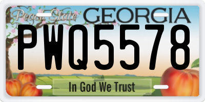 GA license plate PWQ5578