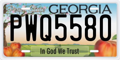 GA license plate PWQ5580
