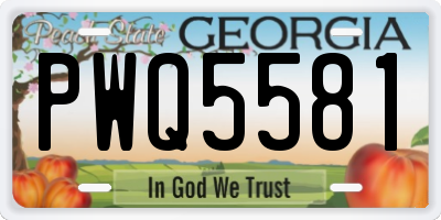 GA license plate PWQ5581