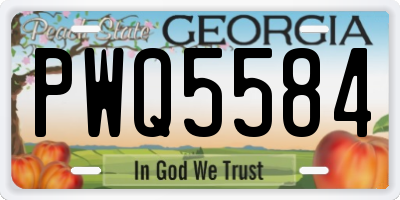 GA license plate PWQ5584