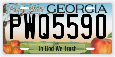 GA license plate PWQ5590