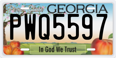 GA license plate PWQ5597