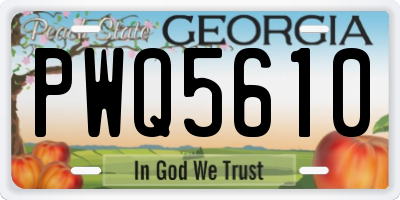 GA license plate PWQ5610