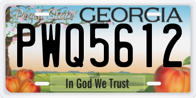 GA license plate PWQ5612