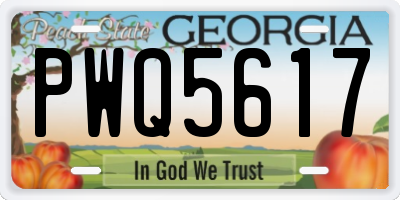 GA license plate PWQ5617