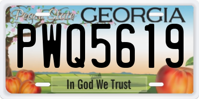 GA license plate PWQ5619