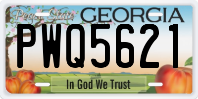 GA license plate PWQ5621