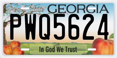 GA license plate PWQ5624