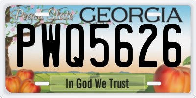 GA license plate PWQ5626