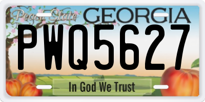 GA license plate PWQ5627