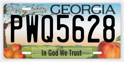 GA license plate PWQ5628