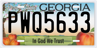 GA license plate PWQ5633