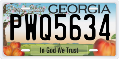 GA license plate PWQ5634
