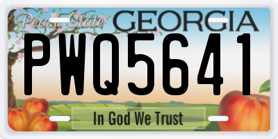 GA license plate PWQ5641