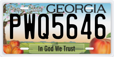 GA license plate PWQ5646
