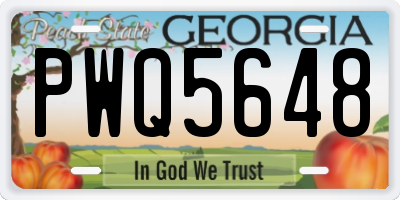 GA license plate PWQ5648