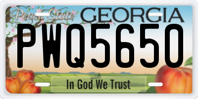 GA license plate PWQ5650