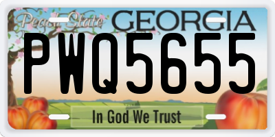 GA license plate PWQ5655