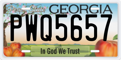 GA license plate PWQ5657