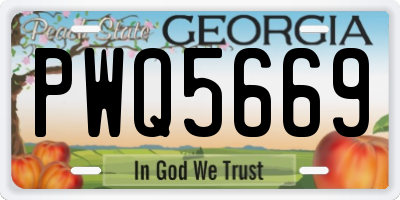 GA license plate PWQ5669