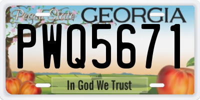 GA license plate PWQ5671