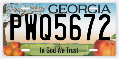 GA license plate PWQ5672
