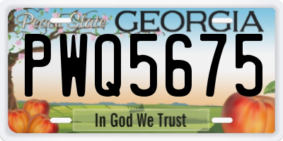 GA license plate PWQ5675