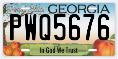 GA license plate PWQ5676