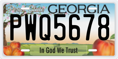 GA license plate PWQ5678