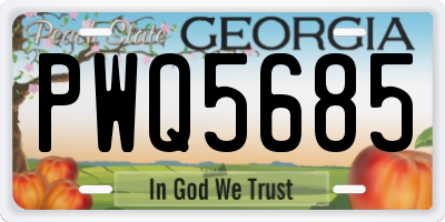 GA license plate PWQ5685