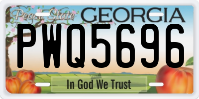 GA license plate PWQ5696