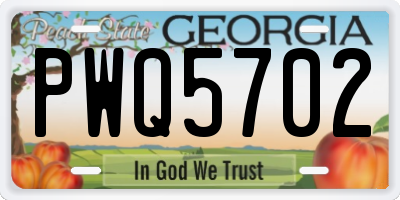 GA license plate PWQ5702