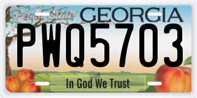 GA license plate PWQ5703