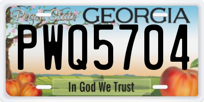 GA license plate PWQ5704